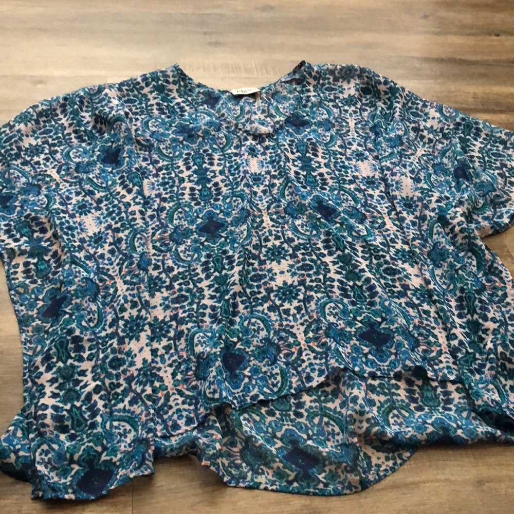 Multi color, oversized, sheer top